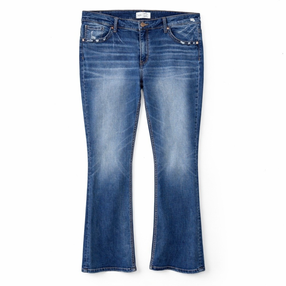BKE Payton Bootcut Jeans Mens 38x30 Blue Mid Rise Stretch Faded Distressed